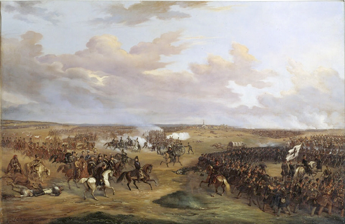 Bataille de Dennewitz avec Jean-Baptiste Jules Bernadotte au milieu - par Alexander Wetterling
